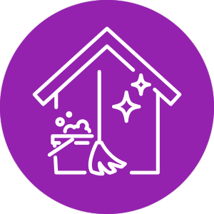 Icon representing post-construction cleaning